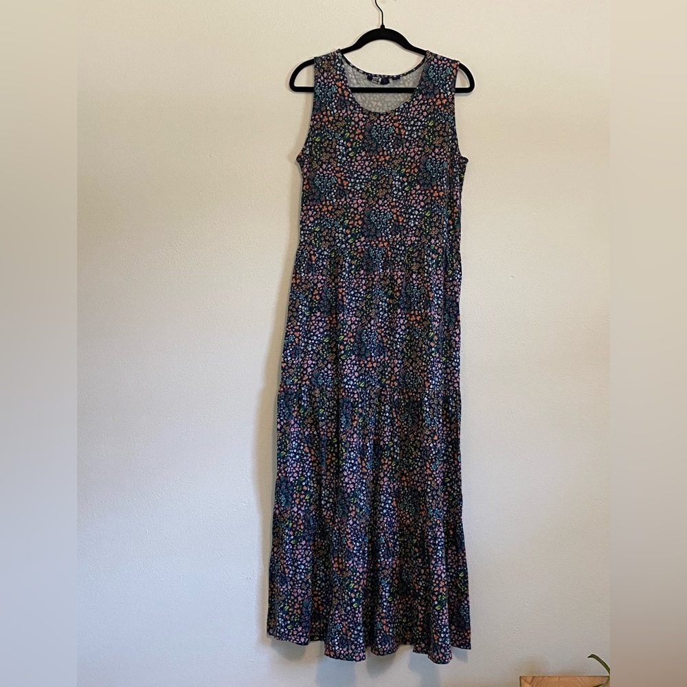 Land’s End Women’s Tall Sleeveless Tiered Floral Maxi Dress